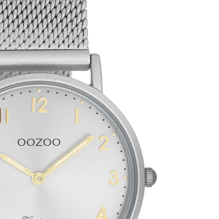 Oozoo Vintage Ρολόι με Ασημί Μεταλλικό Μπρασελέ C20381