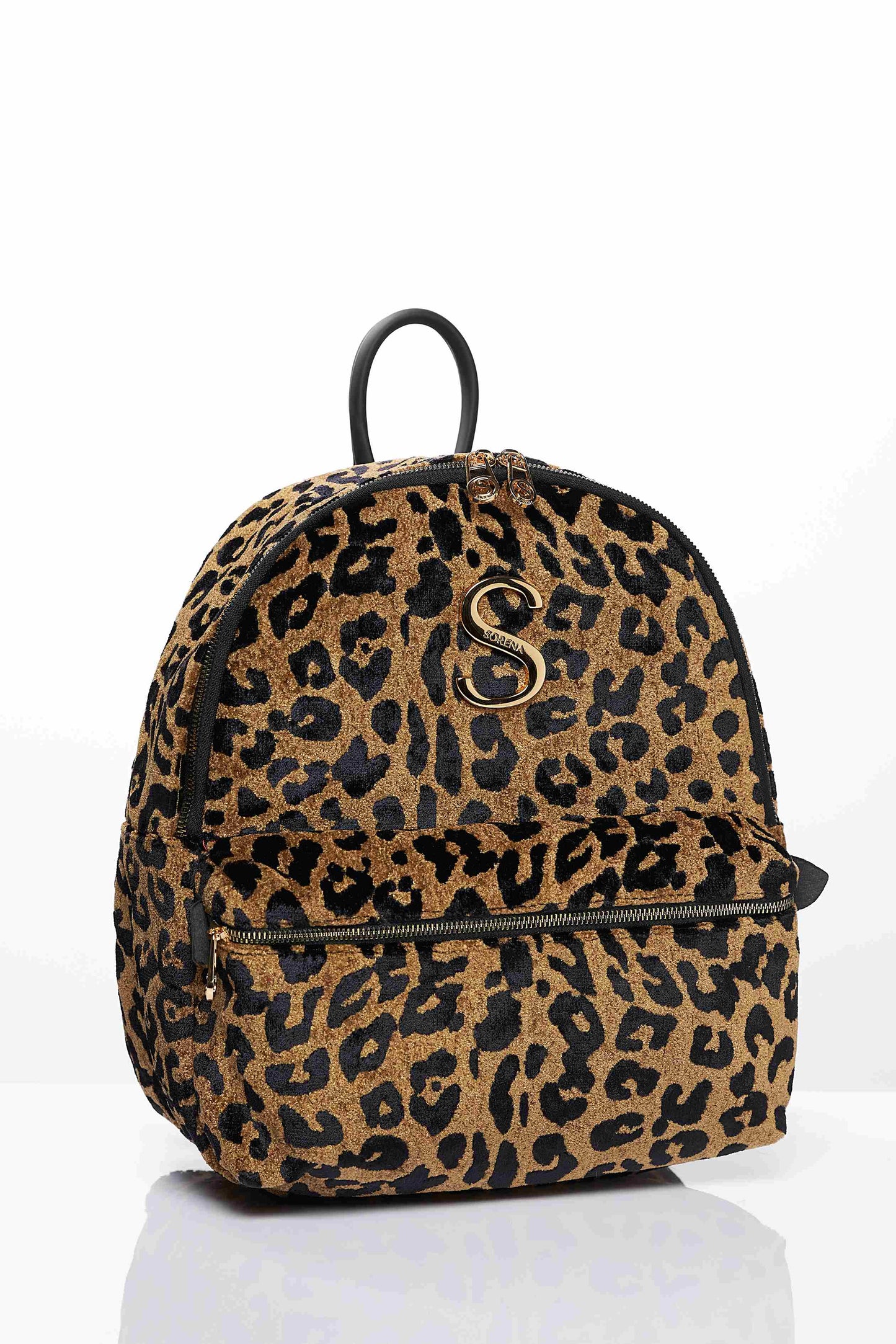 ΣΑΚΙΔΙΟ ΠΛΑΤΗΣ LEOPARD VELVET ΚΑΦΕ