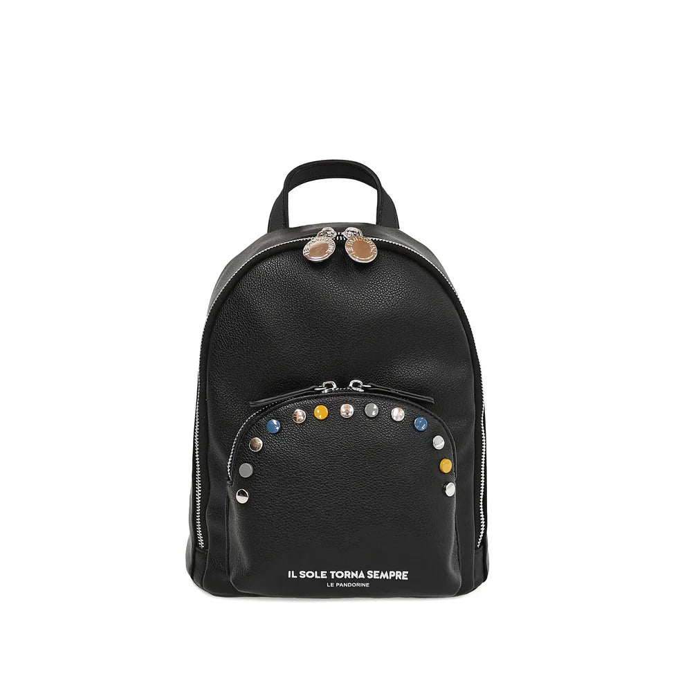 ps255b043 black Brenda Backpack With Studs Multicolor