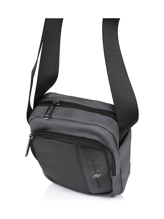 Beverly Hills Polo Club Bh1371 Ανδρική Τσάντα Ώμου / Χιαστί Γκρι