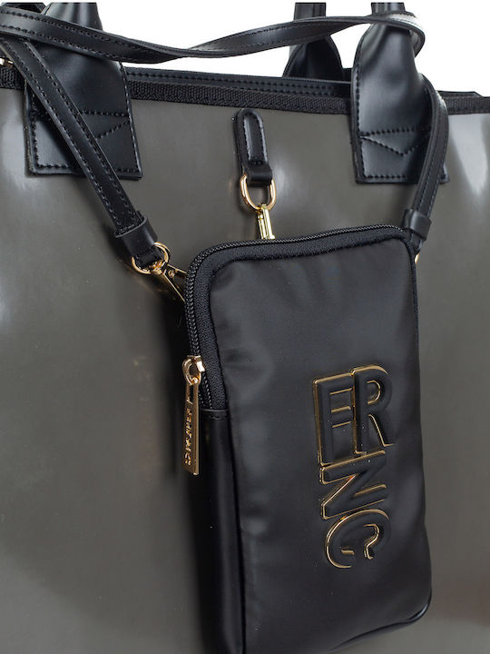 FRNC Γυναικεία Τσάντα Shopper Ώμου Γκρι 4482