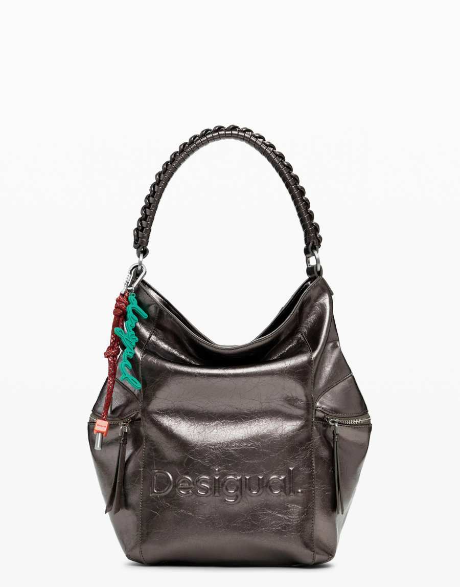 Γυναικείο Μεταλλιζέ σακίδιο με μεγάλο λογότυπο 25WAKP28/9225U