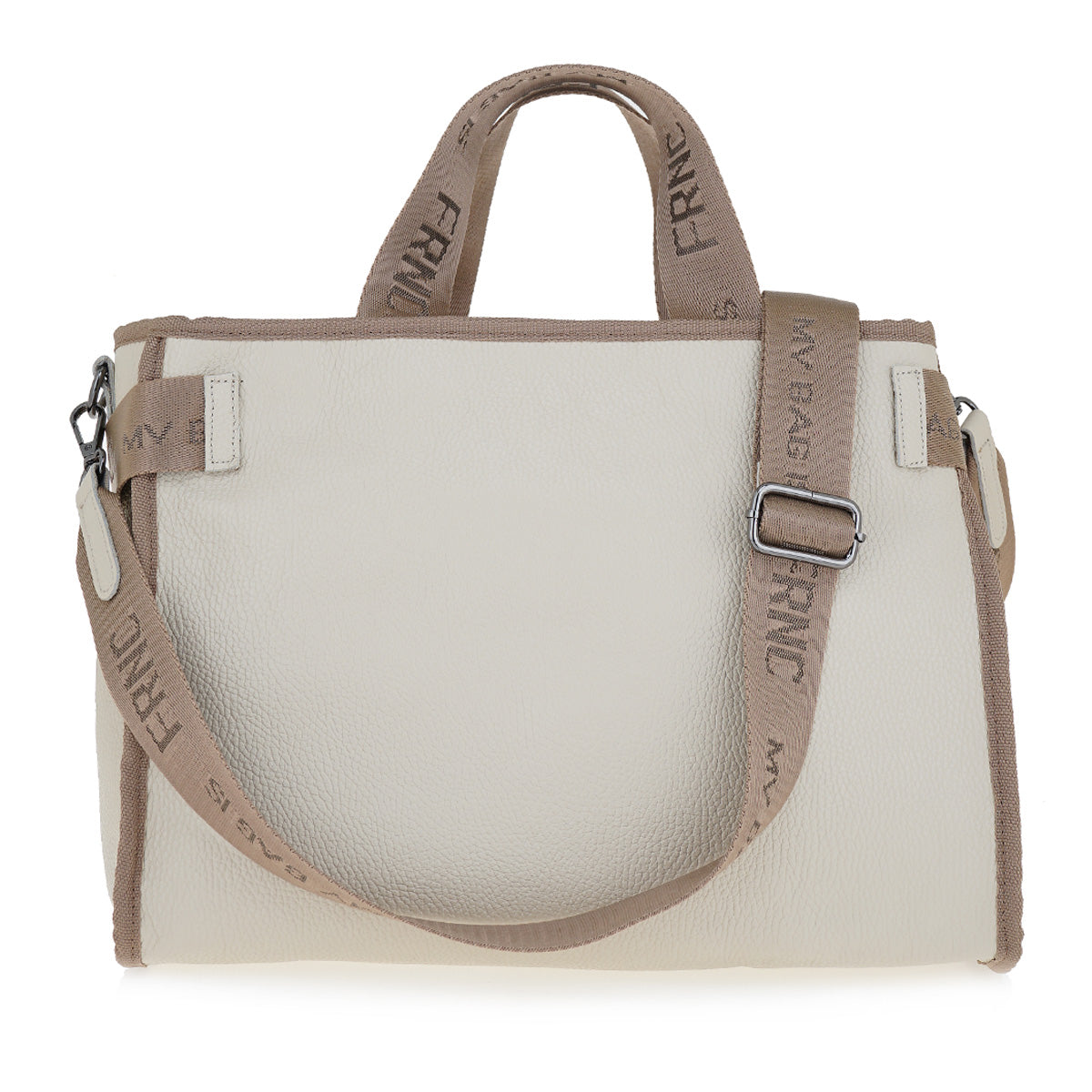 Δερμάτινη Γυναικεία Τσάντα Χιαστί Μπεζ | FRNC 3762