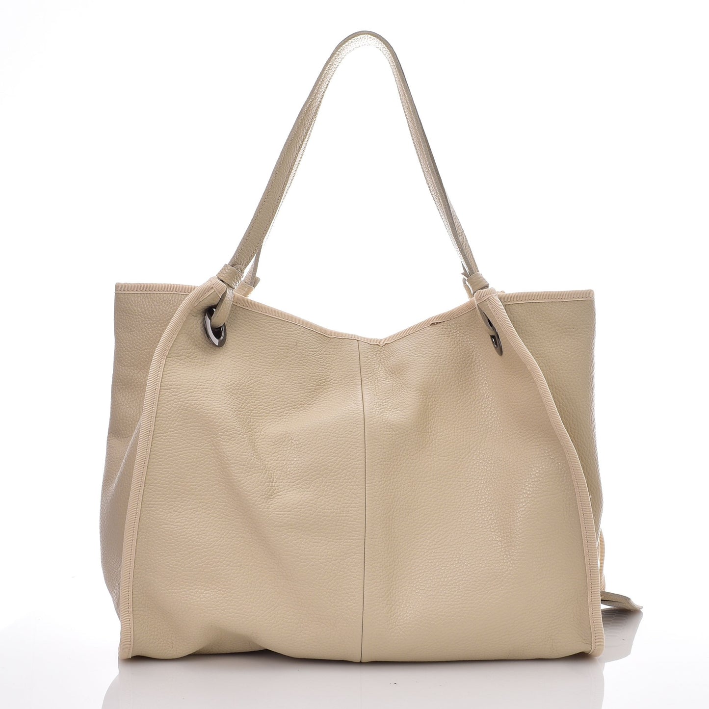 Δερμάτινη Γυναικεία Τσάντα Ώμου Μπεζ FRNC 3776