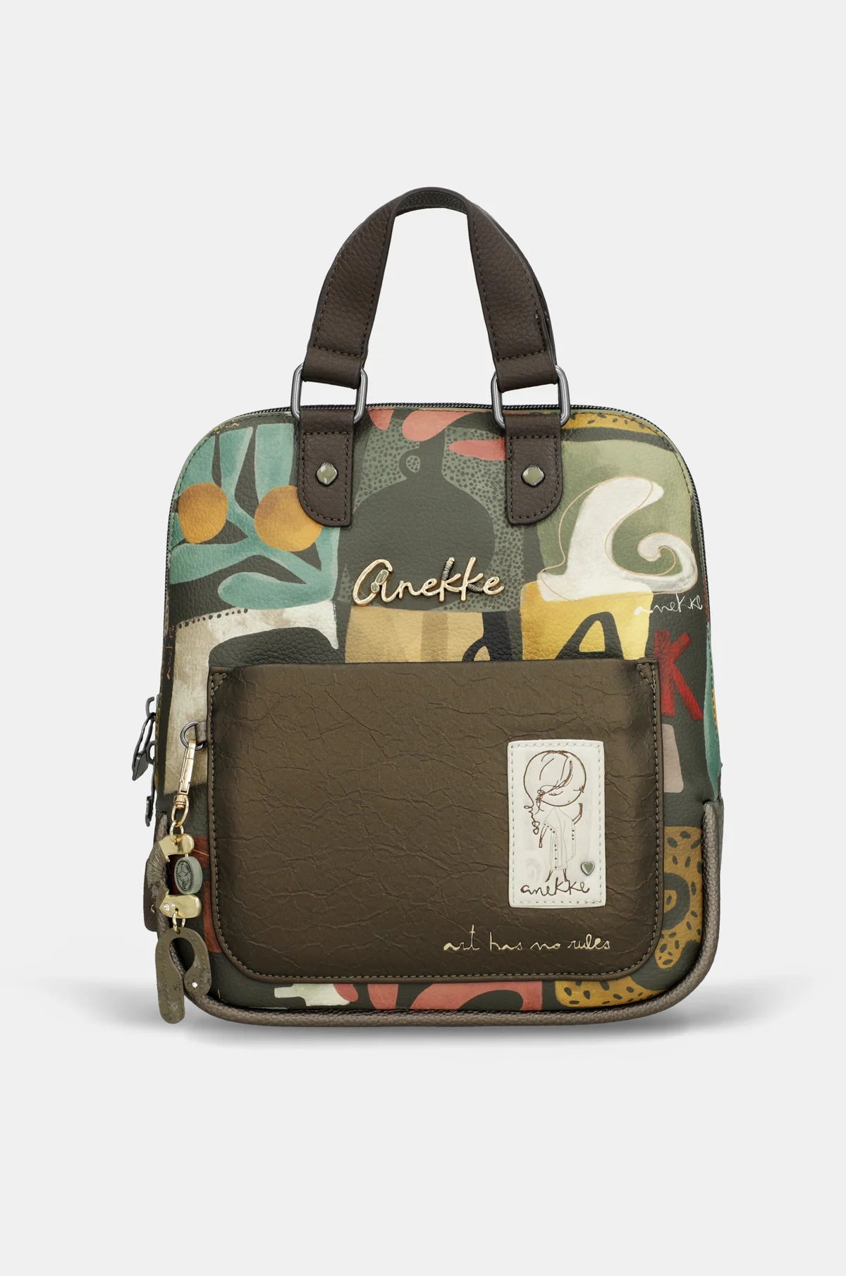 Short-handle printed backpack Amphora 42715-303