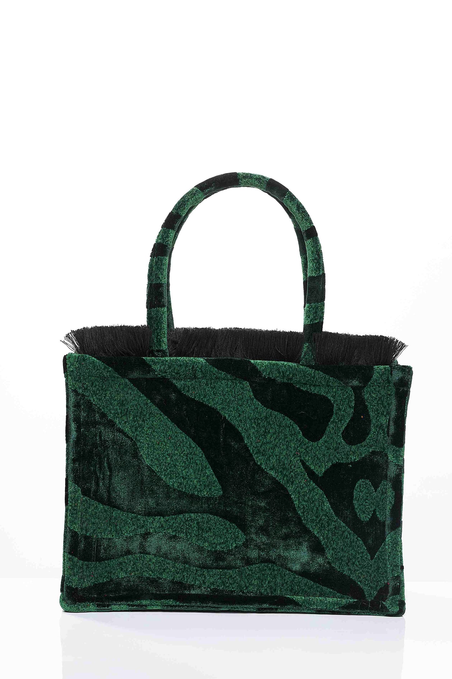 ΜΕΣΑΙΑ ΤΣΑΝΤΑ TOTE ANIMAL VELVET PETROL