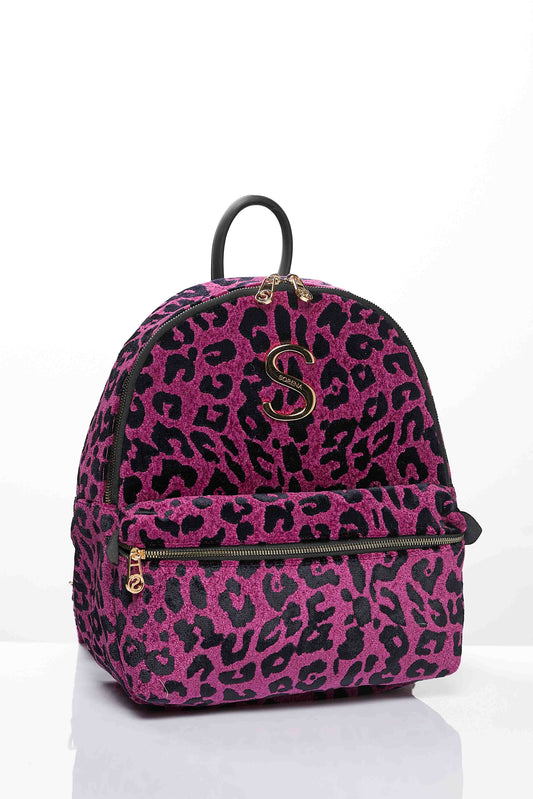 ΣΑΚΙΔΙΟ ΠΛΑΤΗΣ LEOPARD VELVET MAGENTA