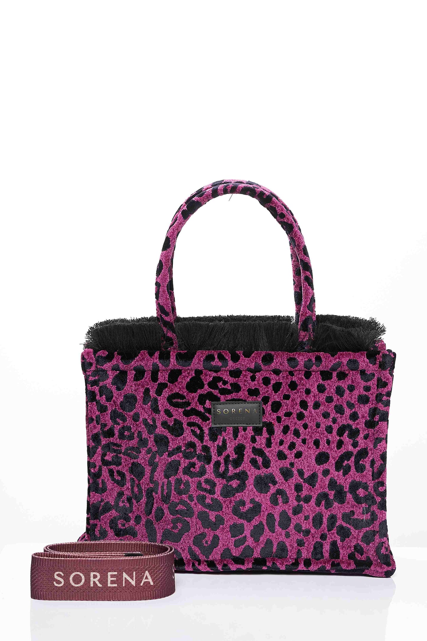 ΜΕΣΑΙΑ ΤΣΑΝΤΑ TOTE LEOPARD VELVET MAGENTA