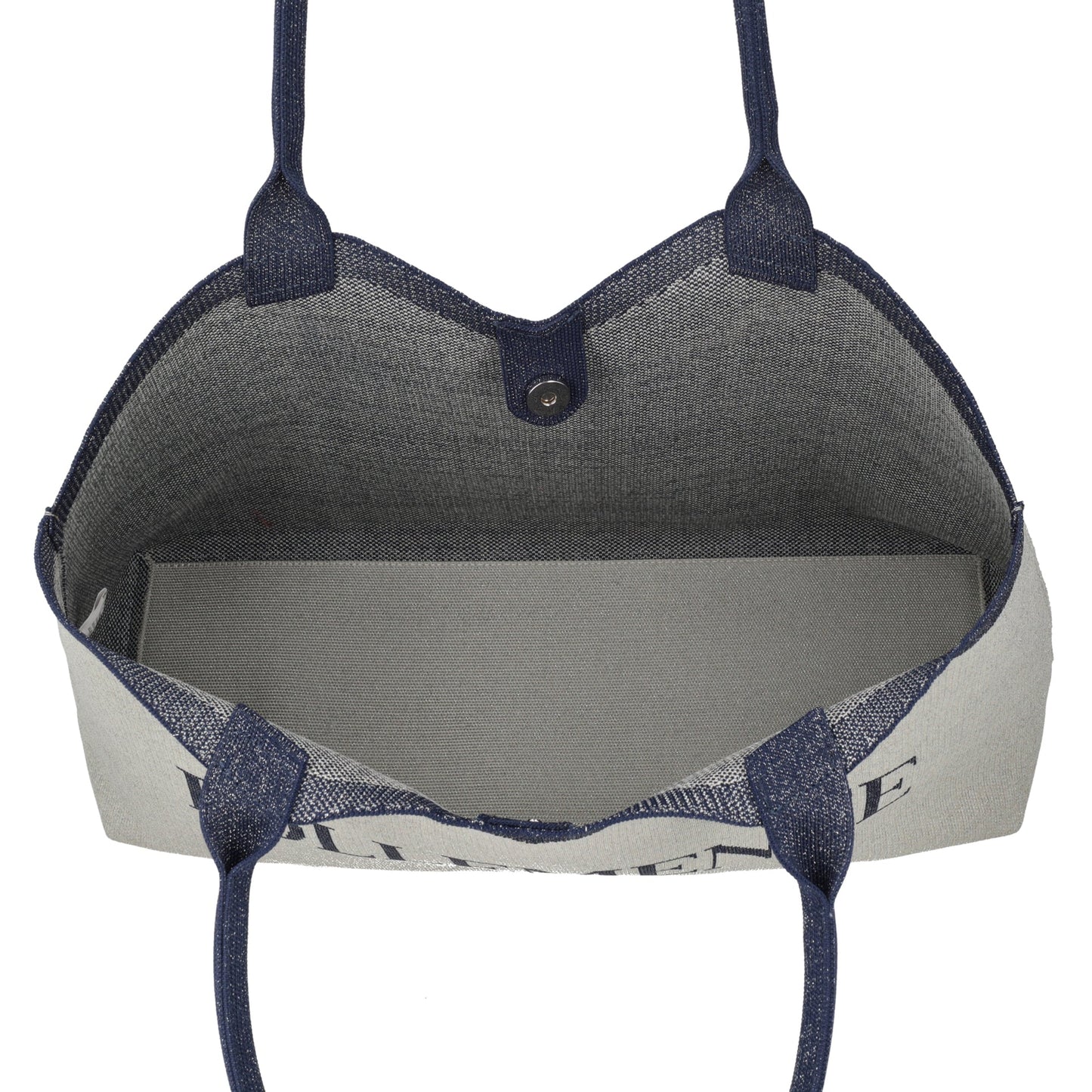 Nina shopping bag in silver geometric fabric ps261b514