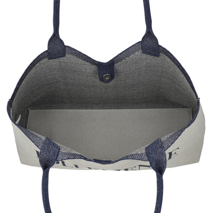 Nina shopping bag in silver geometric fabric ps261b514
