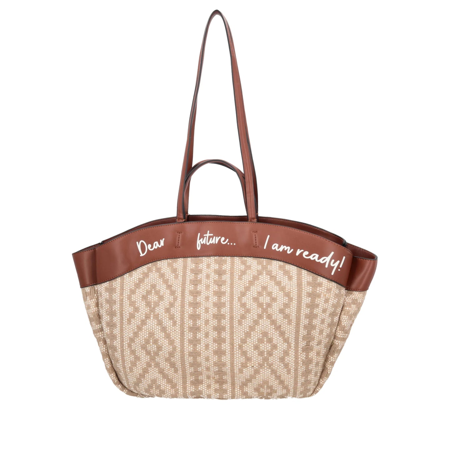 Giulia shoulder bag in natural woven fabric ps2620b27