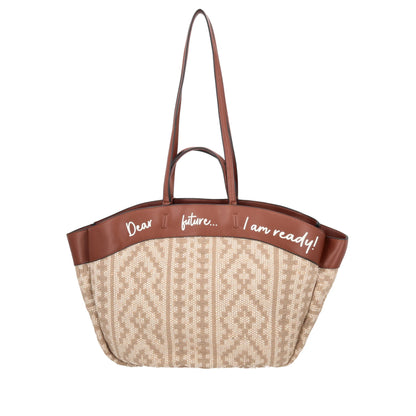 Giulia shoulder bag in natural woven fabric ps2620b27