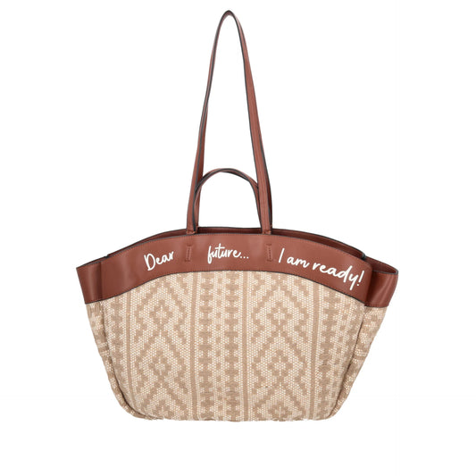 Giulia shoulder bag in natural woven fabric ps2620b27