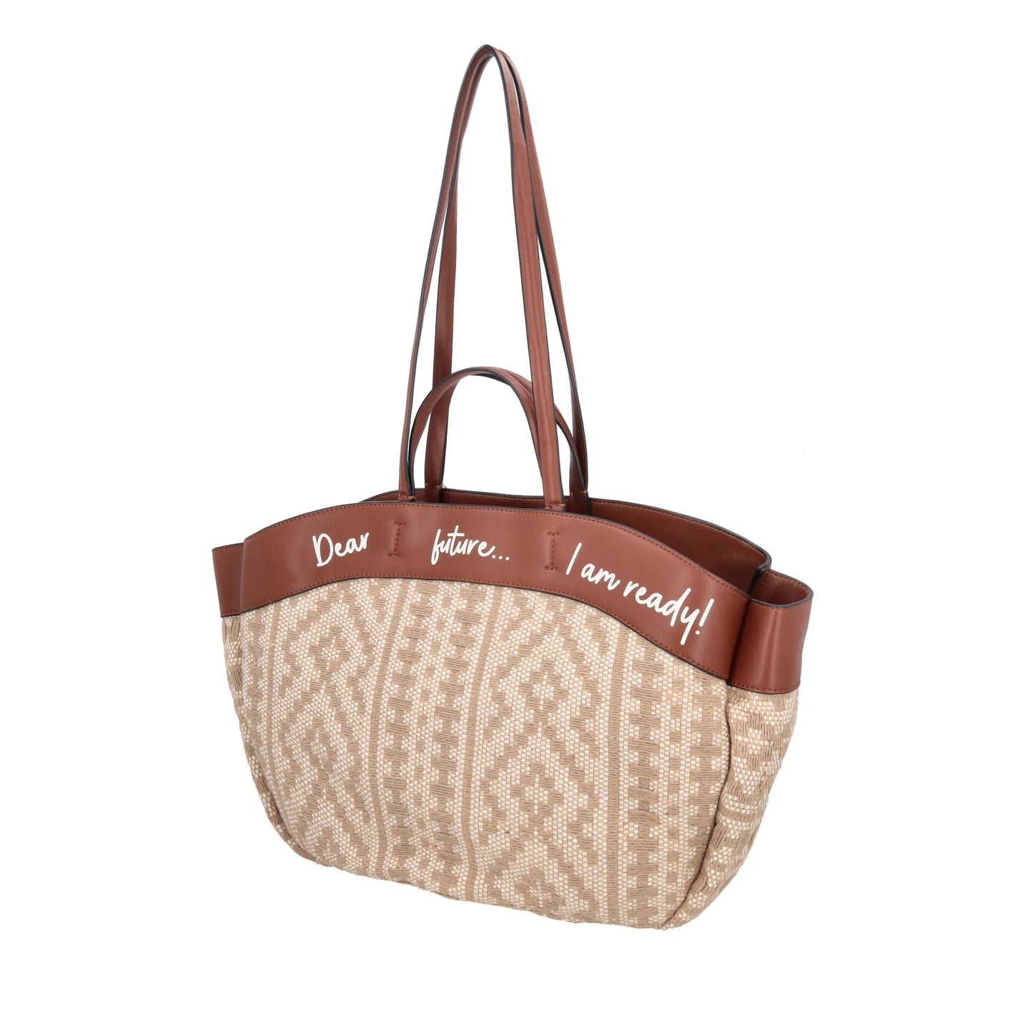 Giulia shoulder bag in natural woven fabric ps2620b27