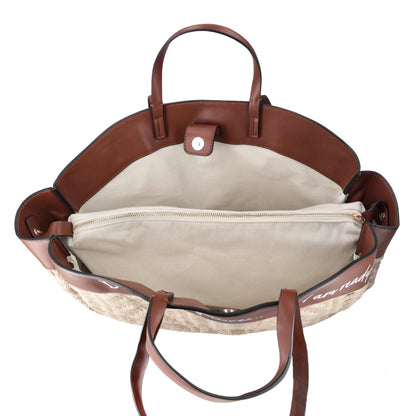 Giulia shoulder bag in natural woven fabric ps2620b27