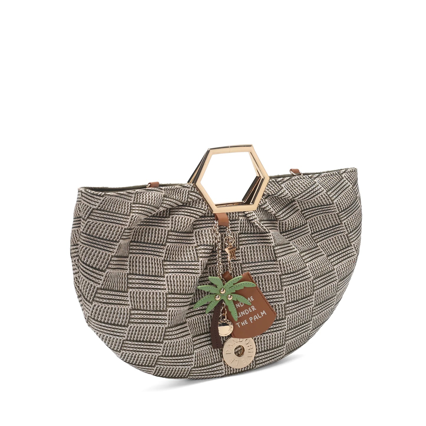 Miriam handbag with metal handle in avio blue color ps2627b39