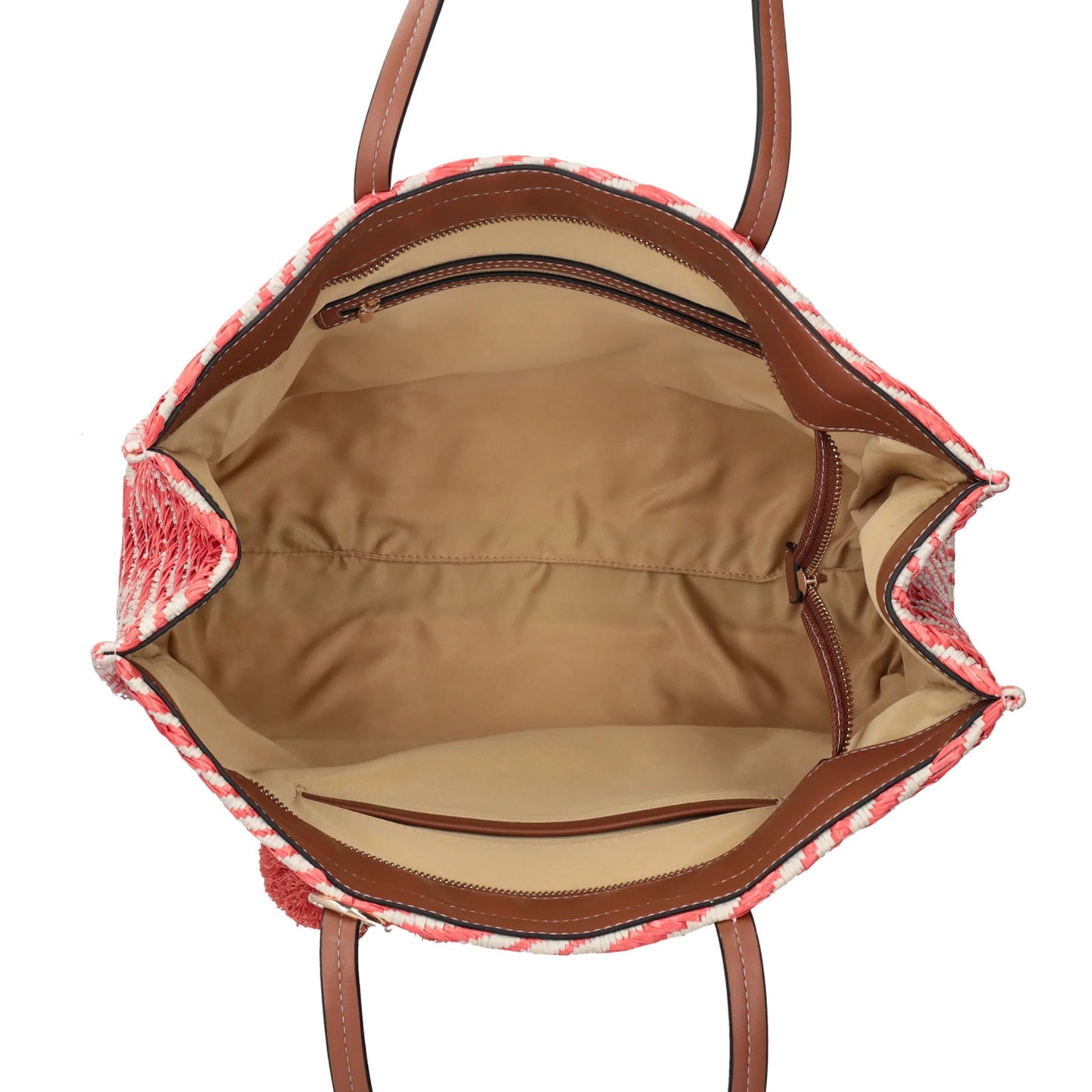 Sunny shopping bag with coral pom-pom detail ps2628b70