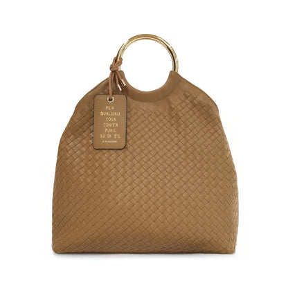 Aurora handbag with hoop handle natural color ps268b550