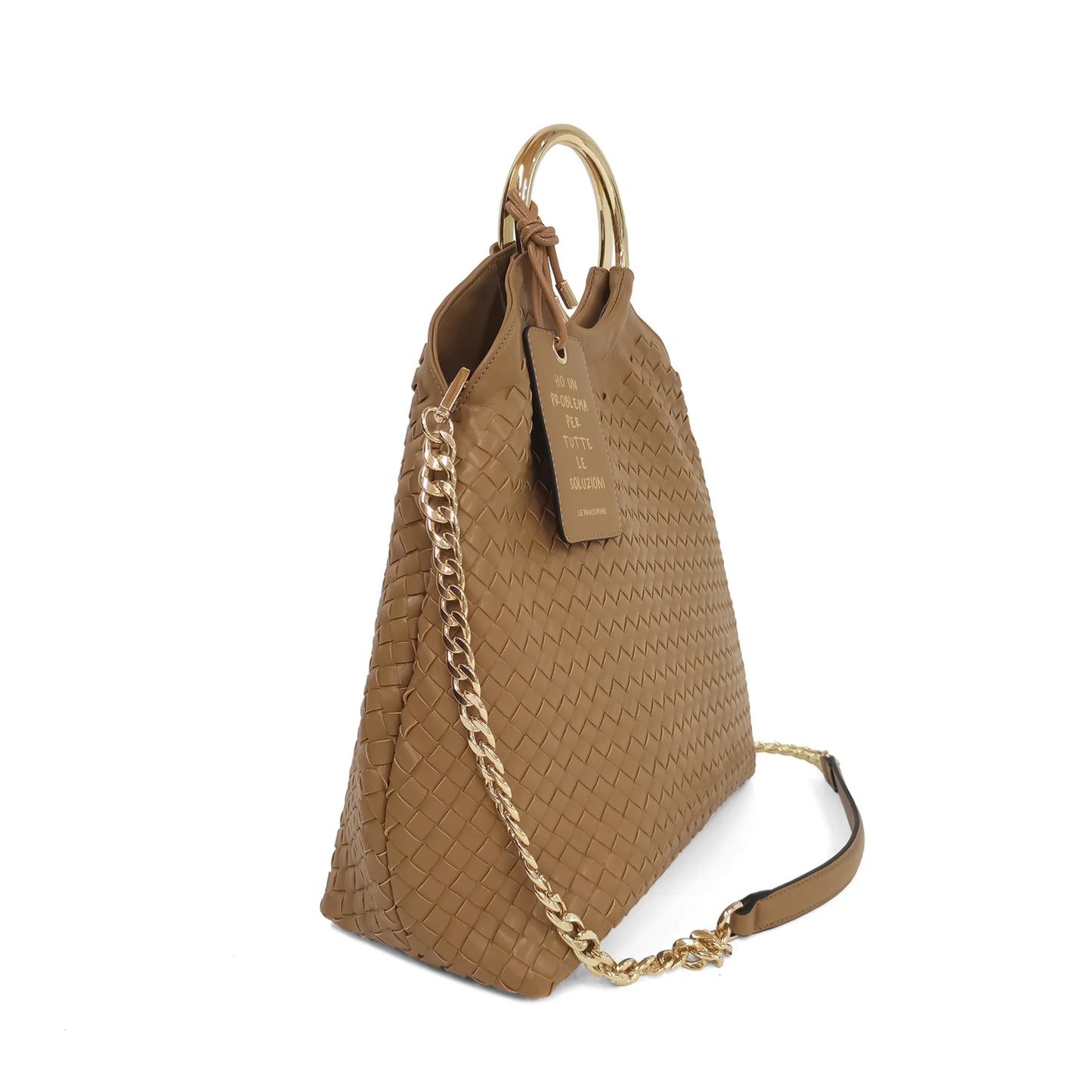 Aurora handbag with hoop handle natural color ps268b550