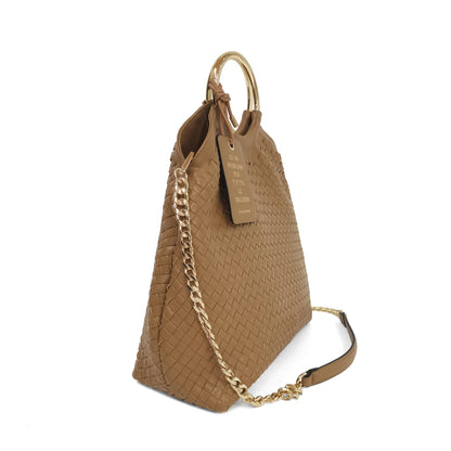 Aurora handbag with hoop handle natural color ps268b550