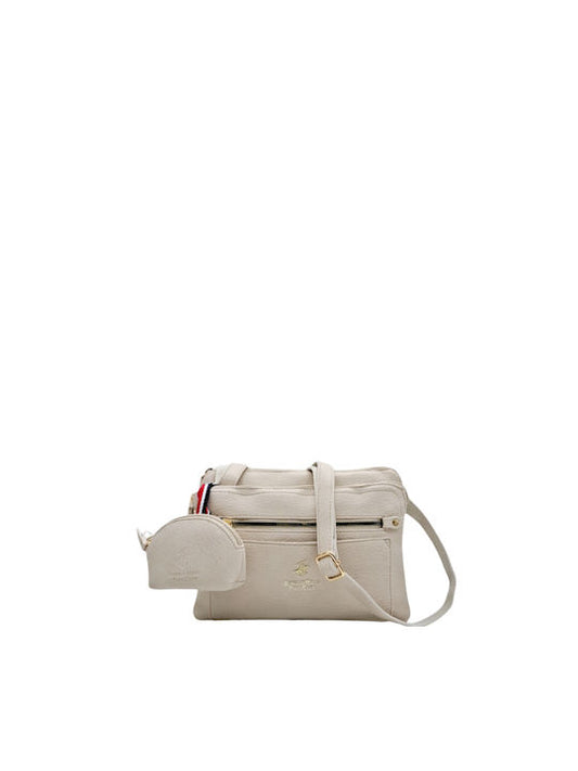 Beverly Hills Polo Club Γυναικεία Τσάντα Ώμου Μπεζ bh 4138