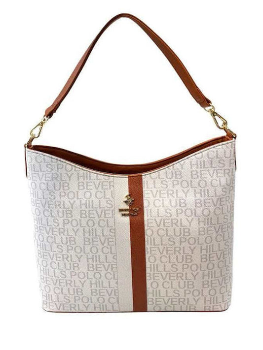 Beverly Hills Polo Club Γυναικεία Τσάντα Ώμου Λευκή bh 4021