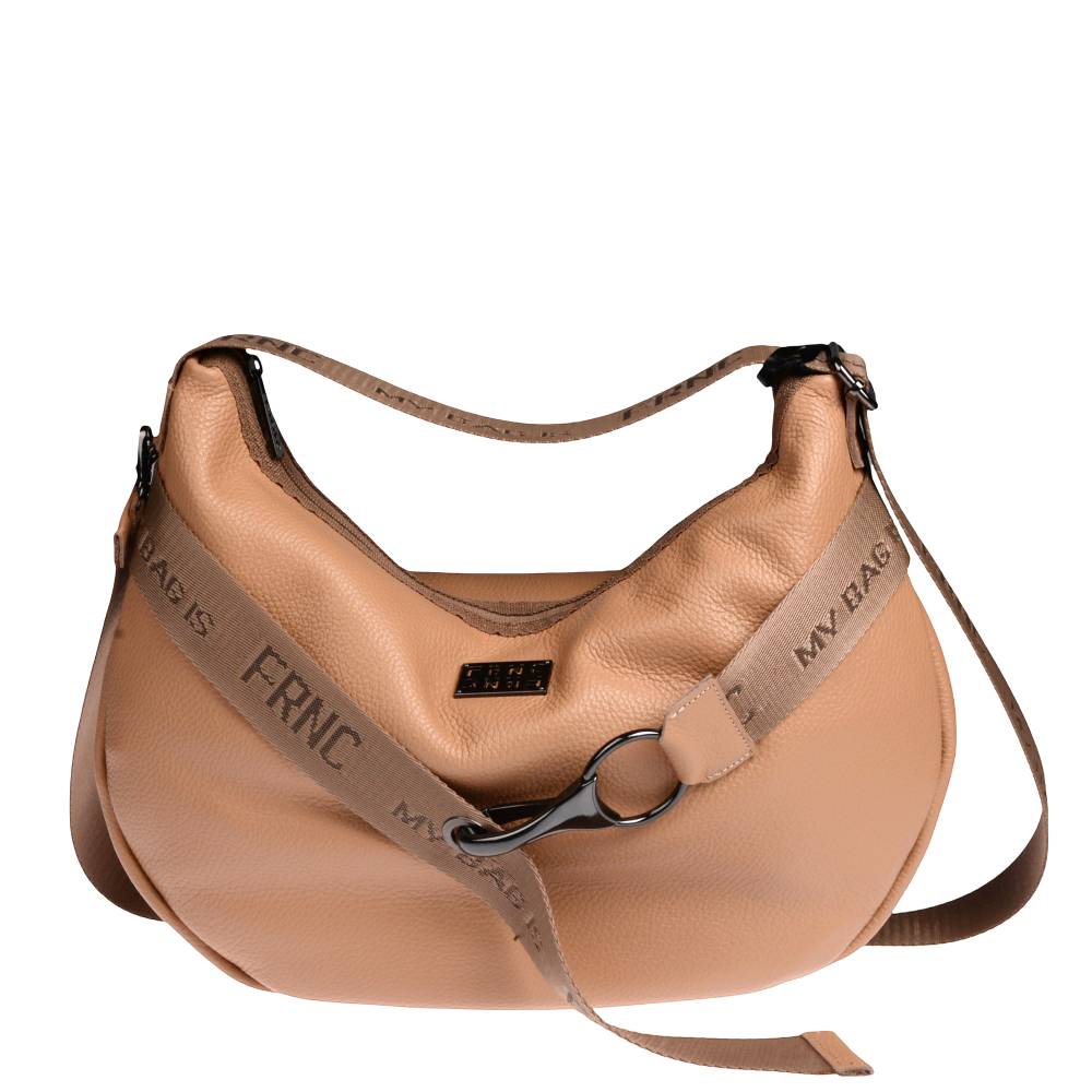 Γυναικεία Δερμάτινη Τσάντα Ώμου & Χιαστί FRNC 3760