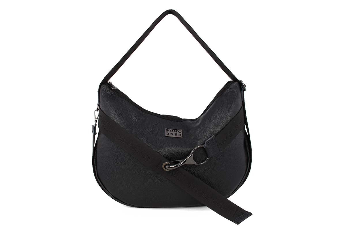 FRNC Γυναικεία Δερμάτινη Τσάντα Black 3760-BLK