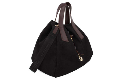 FRNC Γυναικεία Τσάντα Nubuck Treccia Black 5561