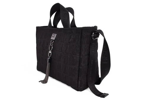 FRNC Γυναικεία Τσάντα Eco Nubuck St.Croco Black 6135-BLK