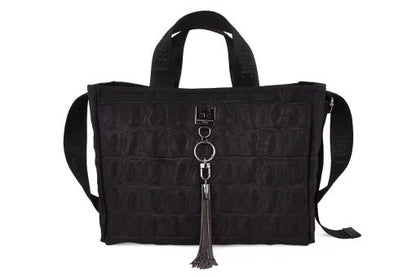 FRNC Γυναικεία Τσάντα Eco Nubuck St.Croco Black 6135-BLK