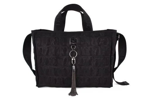 FRNC Γυναικεία Τσάντα Eco Nubuck St.Croco Black 6135-BLK